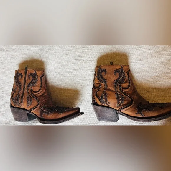 Corral Distressed Brown Leather Cowboy Boots Women’s Size 7 M Stk G1382 - Picture 6 of 12